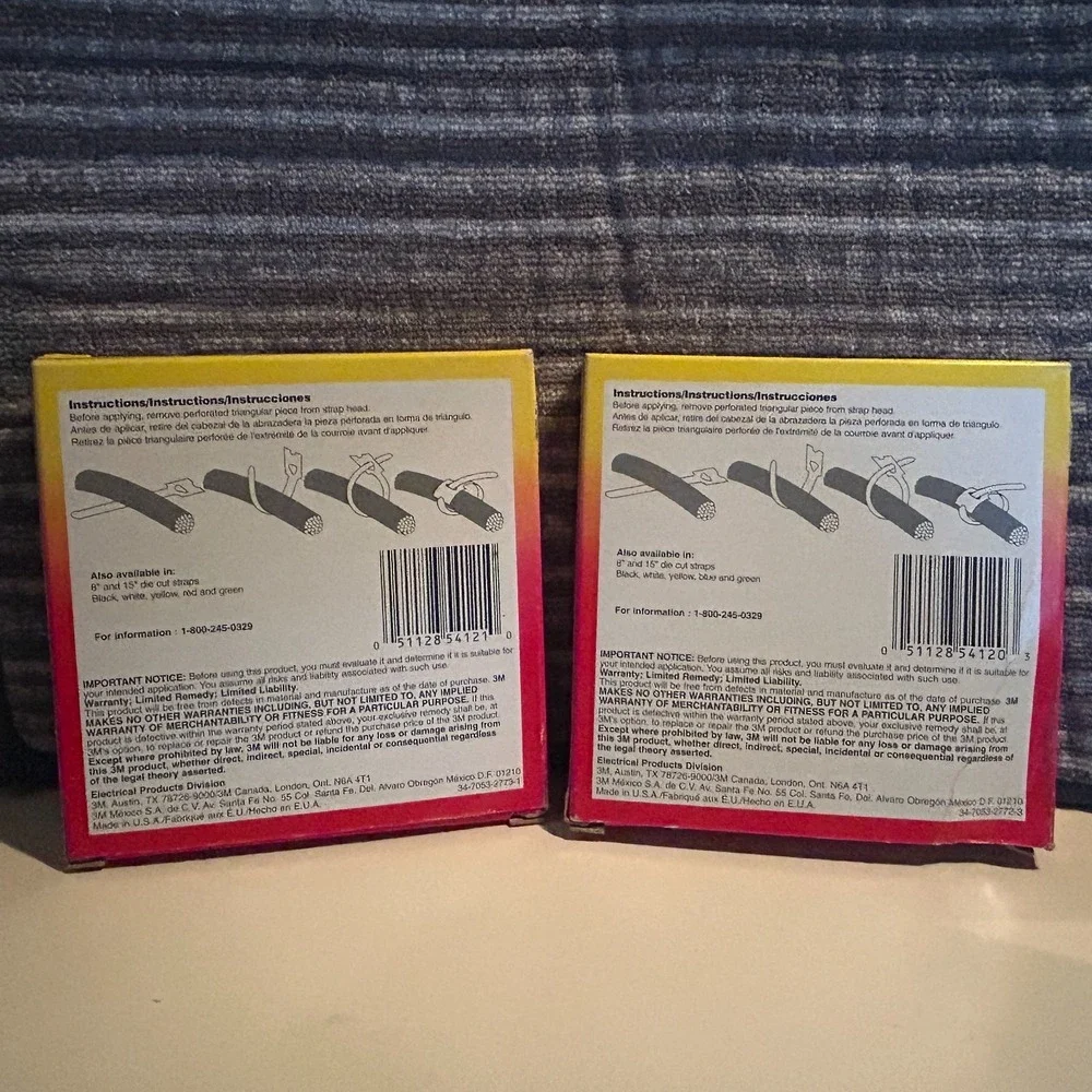 2 Pack 3M Scotch 100 Cable & Wire Tie Wrap 50 Straps (6 inch) Blue Red‎